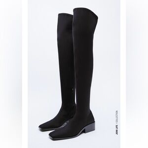 Zara Black Over the Knee Boots